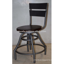 vintage industrial stool swivel stool mango wood round seat